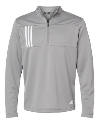 Adidas 3-Stripes Double Knit Quarter-Zip Pullover Golf Top A482 -S-3XL Grey