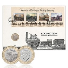 Steam Locomotives Stamps Coin Cover - BU from Royal Mail & Royal Mint