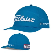 Titleist Tour Stretch Tech Pro V1 Golf Hat M/L Reef Blue/White New