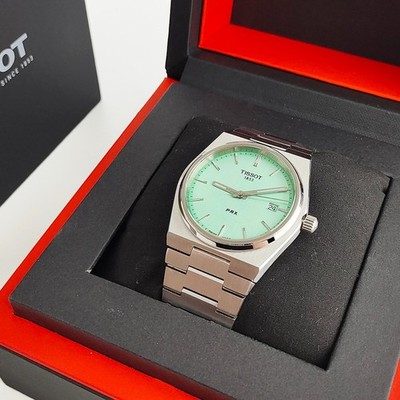 Tissot PRX 40mm Mint Green Dial Men's Calendar Quartz Watch T137.410.11.091.01