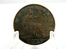 Great Britain 1885 One Half  1/2 Penny Coin Queen Victoria Heavy Patina. V911