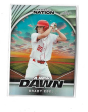 Brady Ebel NB-10 Silver 12/15 2025 Leaf Baseball Nation Brewers 1st Rd 32nd