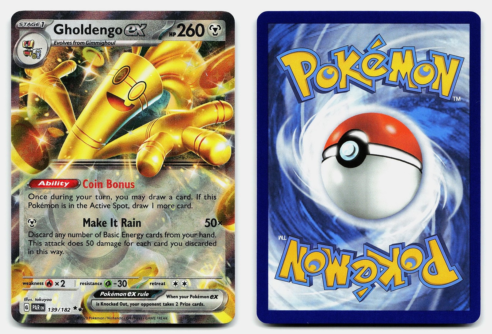 GHOLDENGO EX PARADOX RIFT 139/182 NM DOUBLE RARE POKEMON