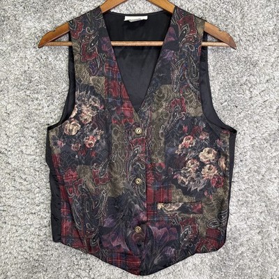 Vintage Citano 90s Patchwork Style Boho Waistcoat Best Whimsigoth Grunge One Sz