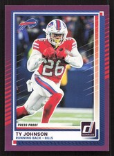 2025 Donruss Ty Johnson Press Proofs Purple #140 Card