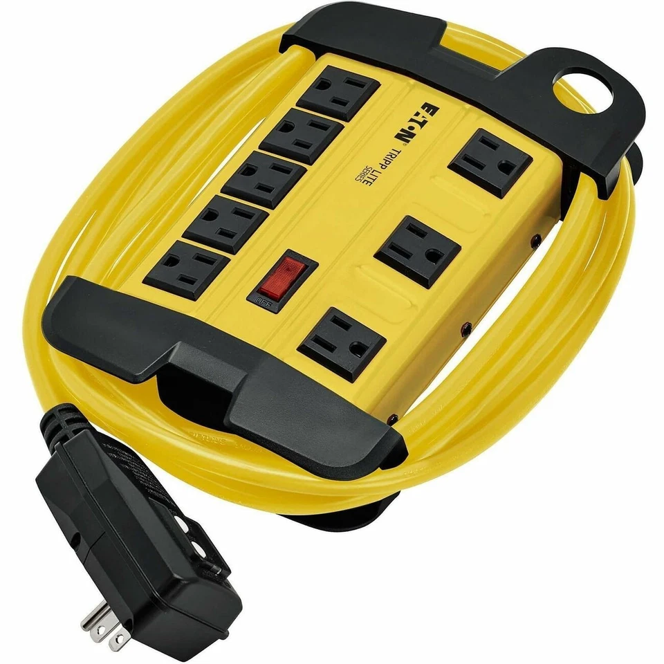Tripp Lite Safety Power Strip w/ 8 out GFCI Plug OSHA Yellow 12' Cord (TLM812GF) - Image 2 of 4