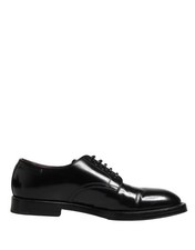 Dolce & Gabbana Black Lace Up Leather Dress Derby Men Men's Shoes Authentic