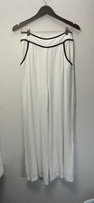 Sienna Sky White Wide Leg Linen Blend Elastic Waist Pants Women's L