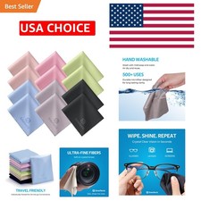 Microfiber Cleaning Cloths - 12-Pack for Smudge-Free Glasses Screens