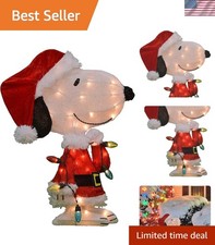 Officially Licensed 24" Snoopy Santa Christmas Yard Art - Pre-Lit Charming