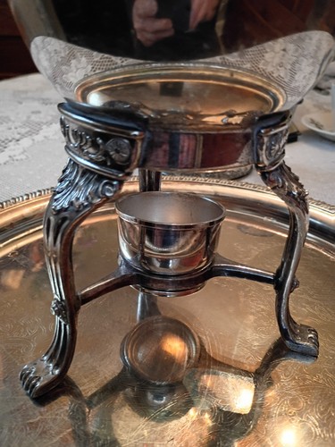 Vintage Regal Silver Plate Coffee Tea Glass Carafe Holder with Footed Base.  - Picture 7 of 10