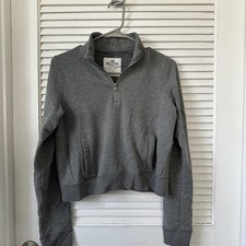 Gray Hollister quarter zip sweatshirt