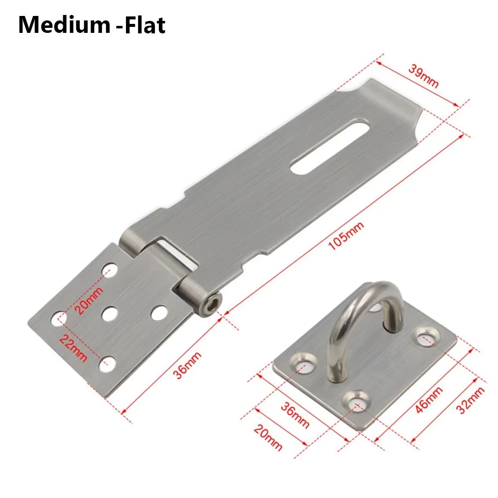 Stainless Steel Padlock Hasp Door Clasp Lock Right Angle Gate Latch UK