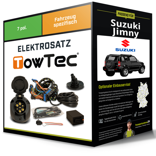 Elektrosatz 7-Pol Spezifisch FüR Suzuki Jimny 08.2001-12.2014 Neu Towtec-image