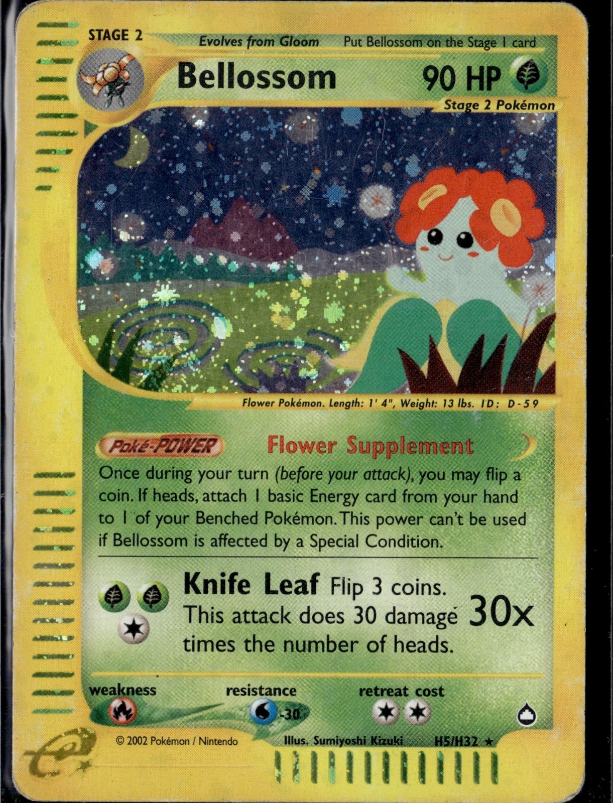 Bellossom (H5) Holo Rare Aquapolis H05/H32 LP