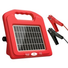 Solar Electric Fence Charger 5 Mile - Solar Powered Energizer for Livestock -...