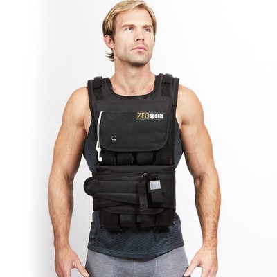 ZFOsports 40LBs Adjustable Weighted Vest 40LBS, Black 