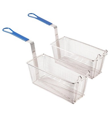2x Frittierkorb Gewerbe Fritteuse Chips Fisch zum Mitnehmen 335x140x140 mm