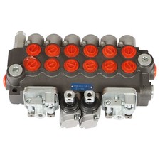 Hydraulic Backhoe Directional Control Valve 6 Spool 11GPM With 2 Joysticks