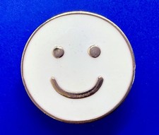 Round Smiley Face White  Gold Women's Girls Belt Buckle For 1.25" Wide Belt