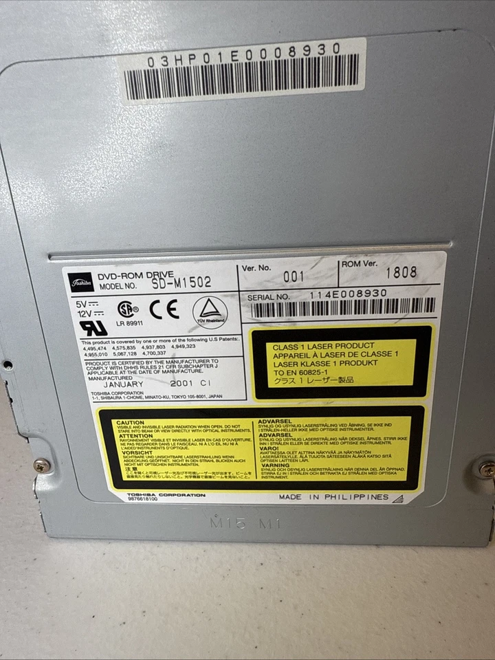 Unidad de DVD-ROM Toshiba SD-M1502 IDE ATAPI 5,25" 48x/16x - Bisel gris Foto 3 de 4