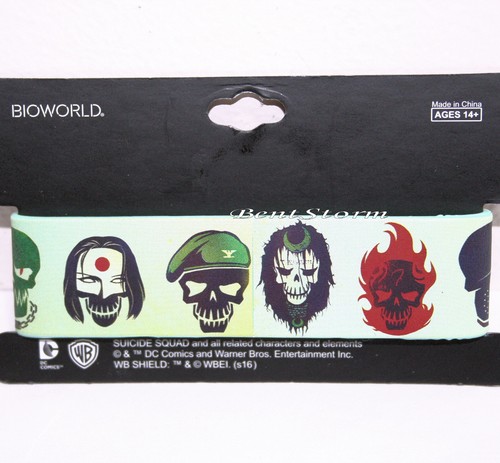 NEW DC Comics Suicide Squad Skulls Skull Mint Green Rubber Bracelet - Picture 3 of 3