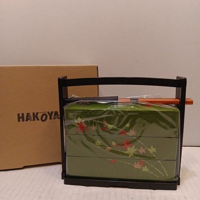 HAKOYA BENTO Lunch Box 3 tier Sushi Sakura Flower with Chopsticks From Japan