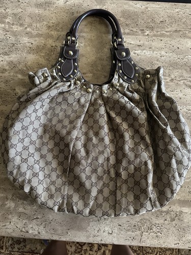 Authentic Large Gucci Hobo Bag Pelham With Golden Hardware