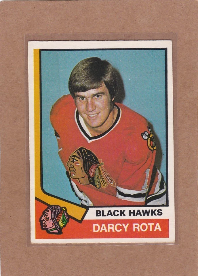 1974-75 O PEE CHEE HOCKEY DARCY ROTA ROOKIE #269 BLACK HAWKS EX+ *A37992