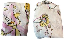 VINTAGE DISNEY'S BEAUTY & THE BEAST TWIN SHEET FLAT AND FITTED NO PILLOWCASE
