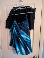 NWT Hanna Nikole blue Black Abstract Tankini bathing suit size 26W