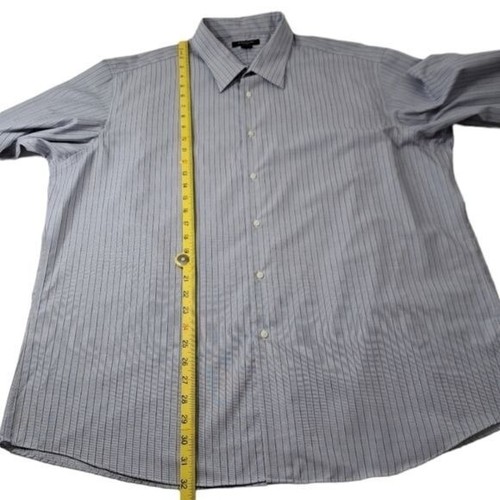 Structure (Fitted) Men's Light Blue/Grey Long Sleeved Collared Shirt Size 2XL - Picture 12 of 13