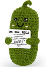 Positive Crochet Pickle  Cute Christmas Stocking Stuffer Handmade Gift for Women