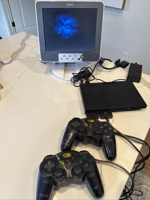 Sony PlayStation 2 Slim Console SCPH-70012 Controllers FOR PARTS OR REPAIR! READ