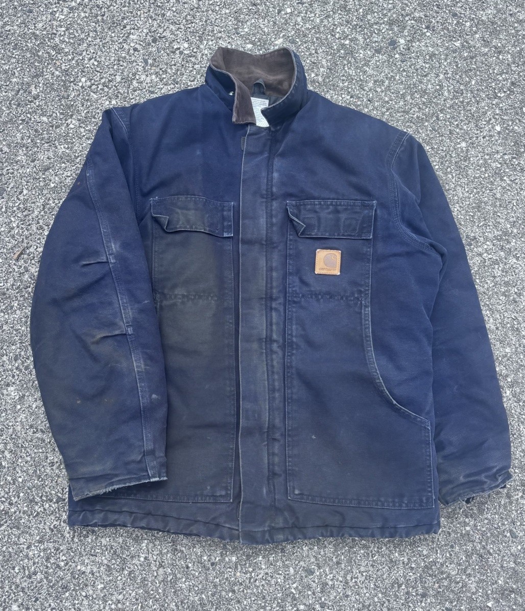 Carhartt Arctic Quilt-Lined Canvas Jacket in Navy Blue Size Medium Regular