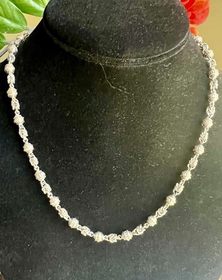 Unique Silver Toned Bali Type Silver Balls With Chain