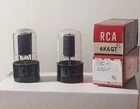 2- Vintage Tested Strong RCA 6K6GT Amplifier Radio Audio Black Plate Vacuum Tube