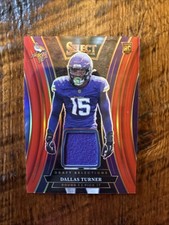 2024 Panini Select Dallas Turner Draft Selections Relic Card DSM-DTR Red🔥