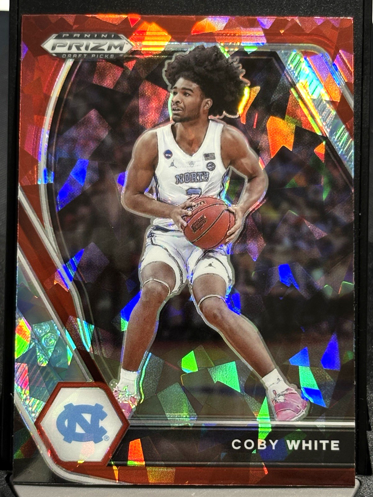 2021-22 Panini Prizm Draft Picks Coby White #35 Red Ice Prizm Bulls
