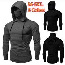 M-3XL Men Gym Thin Hoodies Long Sleeve Hoodie Sweatshirt Casual Sports T-Shirt