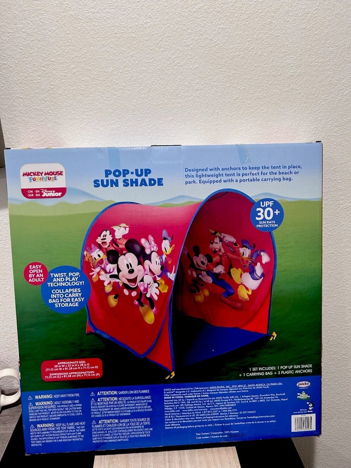 Sombrilla emergente Mickey Mouse con 3 anclajes y una bolsa de transporte 21 pulgadas X 21 pulgadas Foto 4 de 4