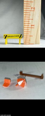 4 TMNT Mini Mutants Carry Along Sai PARTS Turtles At Work Sign Umbrella Computer