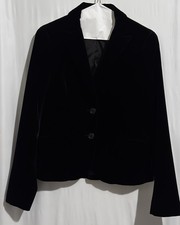 Theory Blazer Womens 4 Black Velvet One Button Jacket Single Breasted