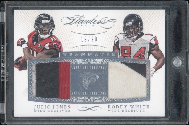 2015 Panini Flawless TEAMMATES Julio Jones Roddy White PATCH GU Falcons Jersey