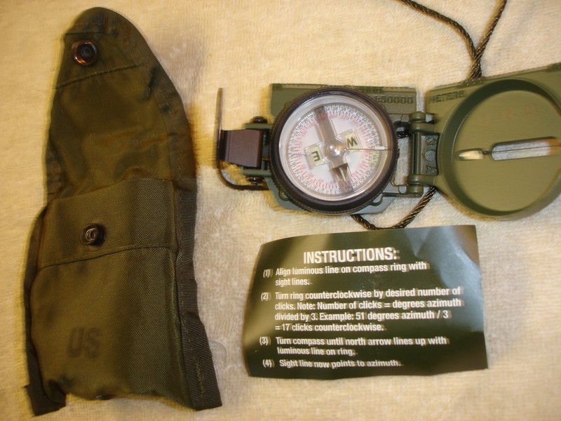 CAMMENGA 3H Magnetic Compass w/ Pouch NSN 6605-01-196-6971 US Military