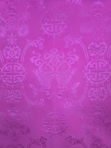 Shanghai Tang Graphite/Pink Silk Reversible Scarf with Fringe 167x33 cm - Picture 7 of 12
