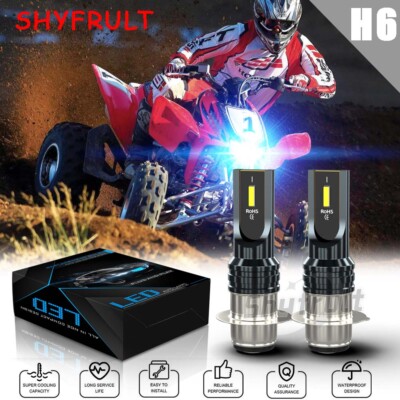 For Honda TRX450ER 2006 2007 2008 2009 Electric Start H6M LED Headlight Bulbs