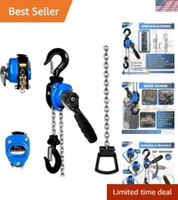 Lightweight 1/4 Ton Chain Hoist - 10 ft Lift with Ergonomic Handle, Storage Bag