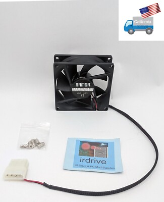Evercool Black 80mm 4-pin Molex 12V Cooling Case Fan for Armor Hard Drive Cooler