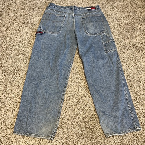 Tommy Hilfiger Vintage Jeans Mens 38x34 (38x32.5) Carpenter Baggy Loose Skater - Picture 15 of 19